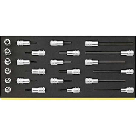 Stahlwille Tools 3/8 Inches Drive Socket and Ratchet Sets, External Torx, Hex, Torx, 24 pcs 96838772